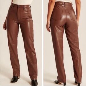Abercrombie & Fitch The 90’s Straight Ultra High Rise Faux Leather Pants